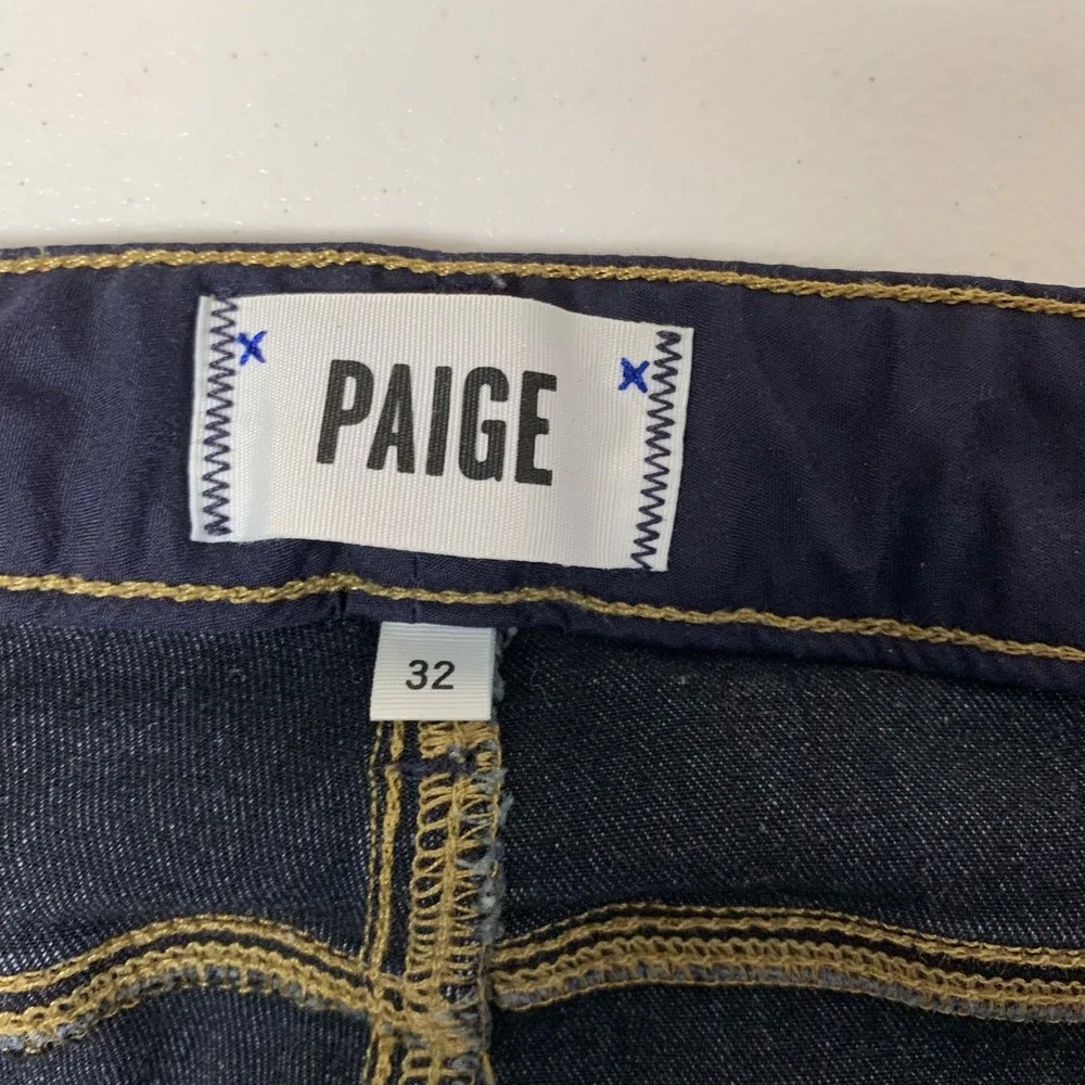 PAIGE Hoxton Straight Jeans Womens 32x30‎ Nottingham Dark Blue High Rise Stretch